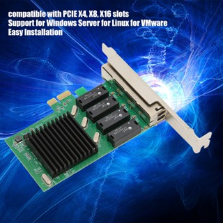 อะแดปเตอร์การ์ดเครือข่าย Pcie Nic 4 Rj45 Ports Pci Express Ethernet Lan สําหรับ Windows Server Linu