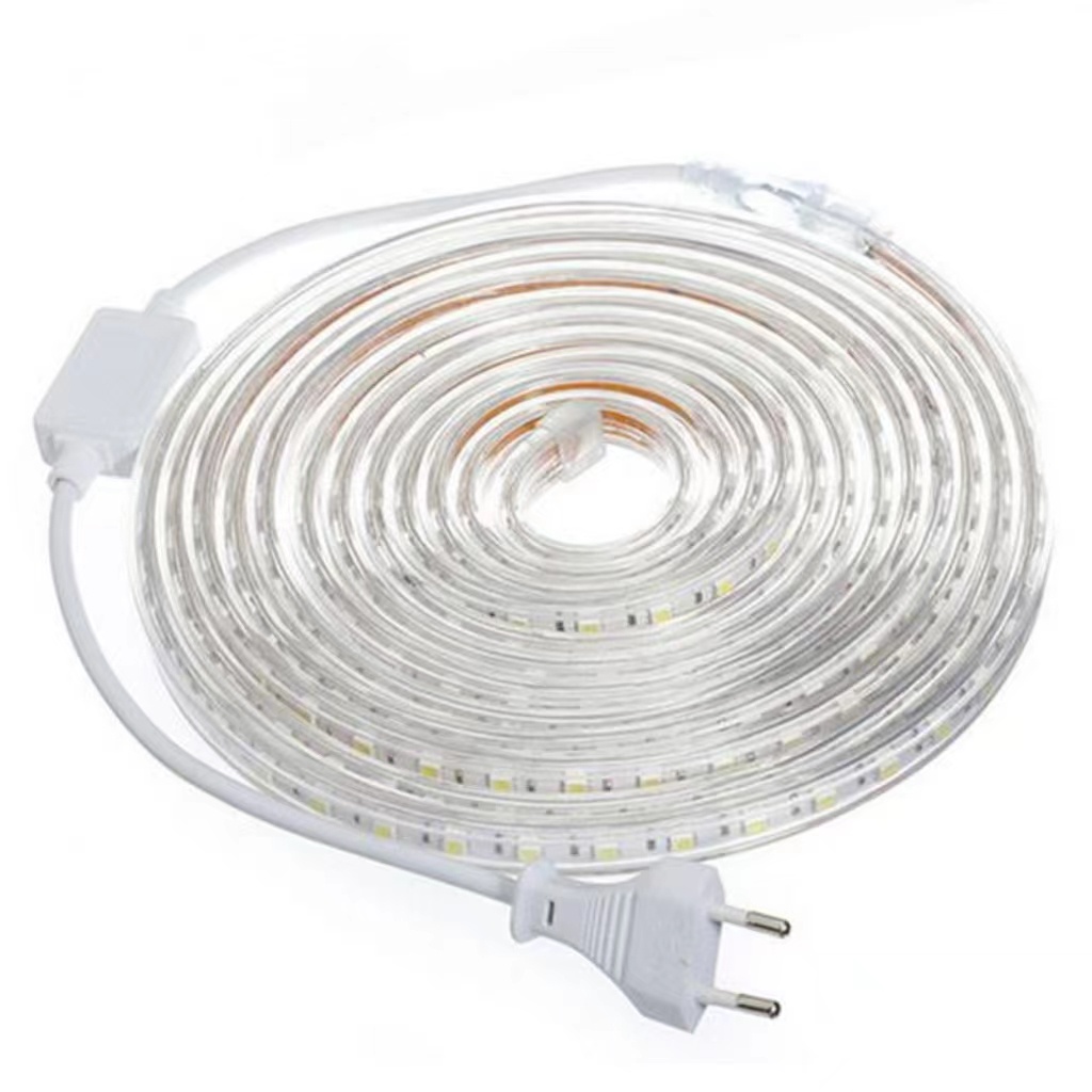 Smd บาร์ไฟ LED 5050 220V 60 ดวง ความสว่างสูง กันน้ํา 1 เมตร 2 เมตร 3 เมตร 5 เมตร 6 เมตร 8 เมตร 10 เมตร