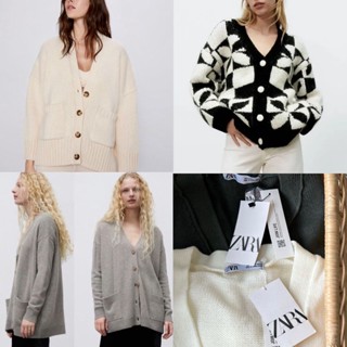 [ทุกขนาด] Zara เสื้อคาร์ดิแกน ผ้าแคชเมียร์ถัก - เสื้อตัวนอก Wanita ของแท้