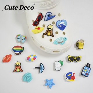 【Cute Deco】กระดุมเรซิ่น รูปการ์ตูนเต่าทะเลน่ารัก (10 แบบ) สําหรับตกแต่งรองเท้า Crocs DIY