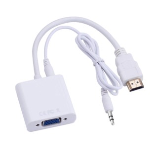 Adapter HDMI to VGA Video cable Converter Up to 1080P พร้อมแจ็ค 3.5mm