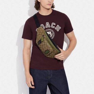 กระเป๋าคาดอกชายรุ่นใหม่ มีหลายสีค่ะ 
Track Belt Bag In Signature Canvas With Coach Patch