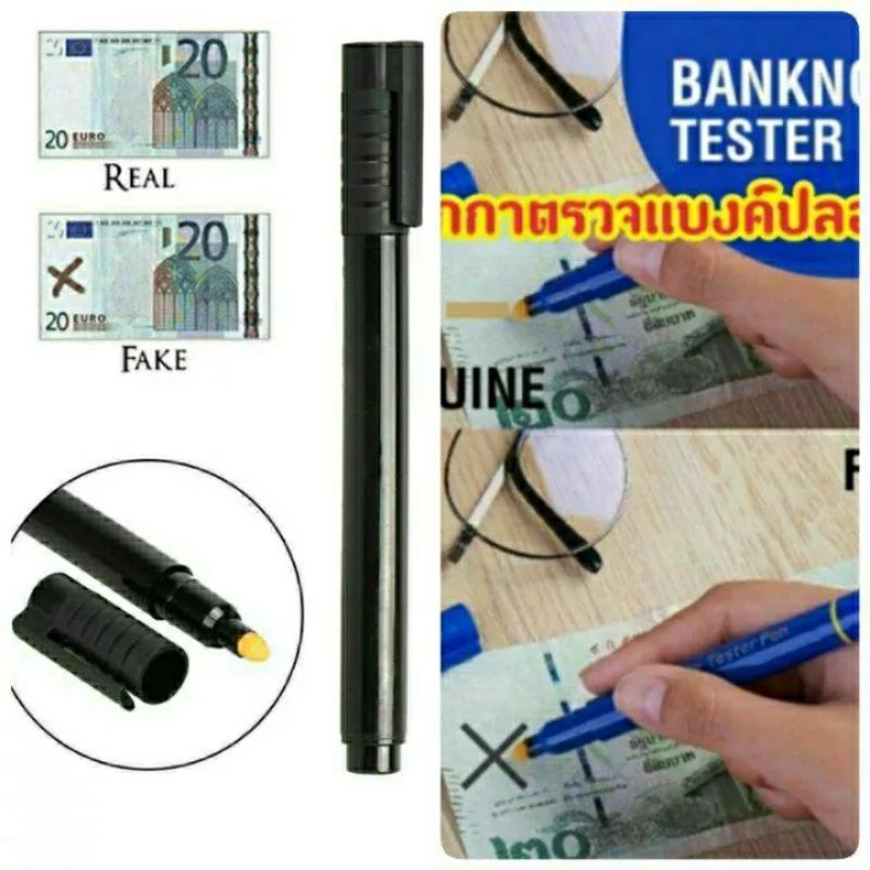 (ส่งเร็วจากไทย) ปากกาตรวจแบงค์ปลอม ได้หลายประเทศ ตรวจธนบัตรปลอม แบงค์ปลอม เงินปลอม ธนบัตรปลอม ปากกาตรวจเงินปลอม ปากกา