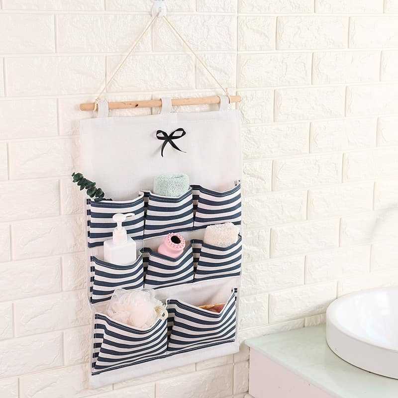 WALL-MOUNTED 8 COMPARTMENT CLOTH STORAGE BAG FOR MORE VIBRANT ROOM DECOR HELP ที่เก็บของขนาดกะทัดรัด
