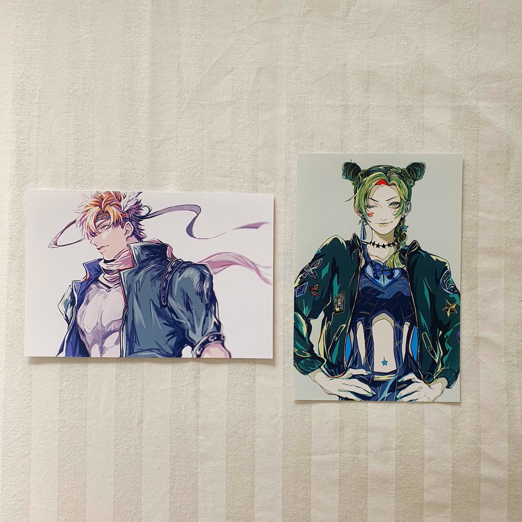 SET โปสการ์ด Merch Jojo Bizzare Adventure Chara: Caesar Zeppeli และ Jolyne Kujo