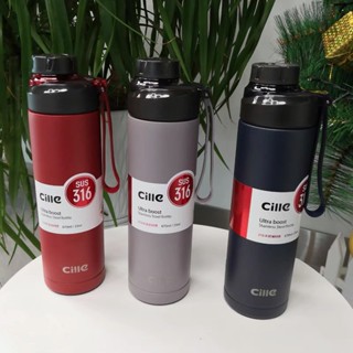 Cille กระติกน้ำเก็บความเย็น Cille Vacuum Bottle ขนาด 670ml ขวดน้ำออกกำลังกายสแตนเลสอย่างดี กระติกเก็บอุณหภูมิ สแตนเลส316