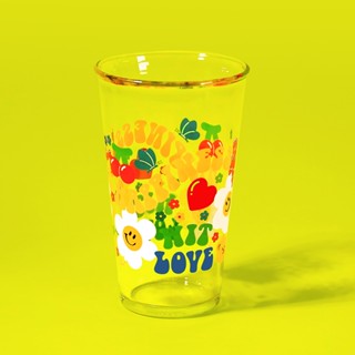 Wiggle Wiggle Glass Cup - Happiness แก้วใส