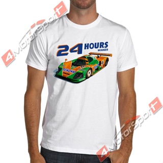 เสื้อผ้าแฟชั่น เสื้อยืด มาสด้า 787 กลุ่ม C แข่งเสื้อยืด Le Mans 24 ชั่วโมง