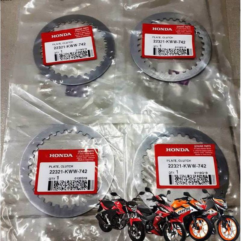 22321-KWW-742 K45G-GTR-150 CLUTCH FRICTION PLATE IRON 4pc SONIC CB150 ORIGINAL AHM