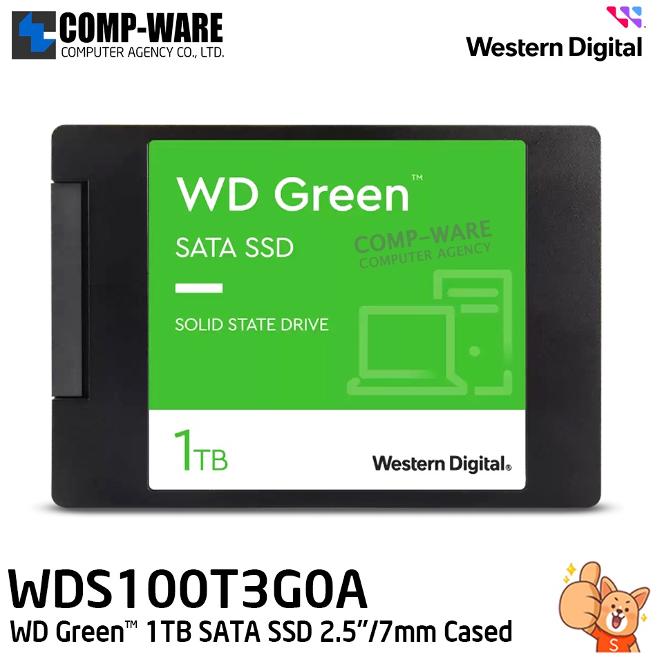 WD SSD GREEN 1TB SATA 7MM READ 545MB/S - WDS100T3G0A - 3Y Warranty