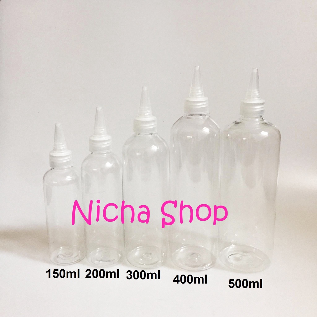 ขวดพลาสติก ขวดPET ทรงแหลม 150ml-500ml จำนวน1ขวด