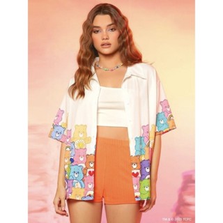 พร้อมส่ง 🧸🧡 เสื้อเชิ้ตแขนสั้นพิมพ์ลาย Care Bears งานเหมือนแบบ ทรง Oversize ใส่คลุมก็น่ารัก