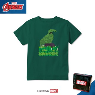 เสื้อยืดผ้าฝ้ายพิมพ์ลายแฟชั่น เสื้อยืดเด็ก Marvel / Marvel Avengers Hulk Premium Cotton T-Shirt MAV170