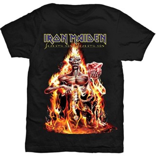 เสื้อยืดผ้าฝ้าย Sanc6 [พร้อมส่ง] เสื้อยืดแขนสั้น พิมพ์ลาย Iron Maiden Seventh Son สีดํา พลัสไซซ์ ของขวัญวันเกิด สําหรับผ