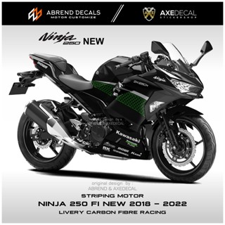 KAWASAKI สติกเกอร์คาร์บอนไฟเบอร์ ลาย NINJA 250 FI NEW 2018-2022 สําหรับติดตกแต่งรถจักรยานยนต์