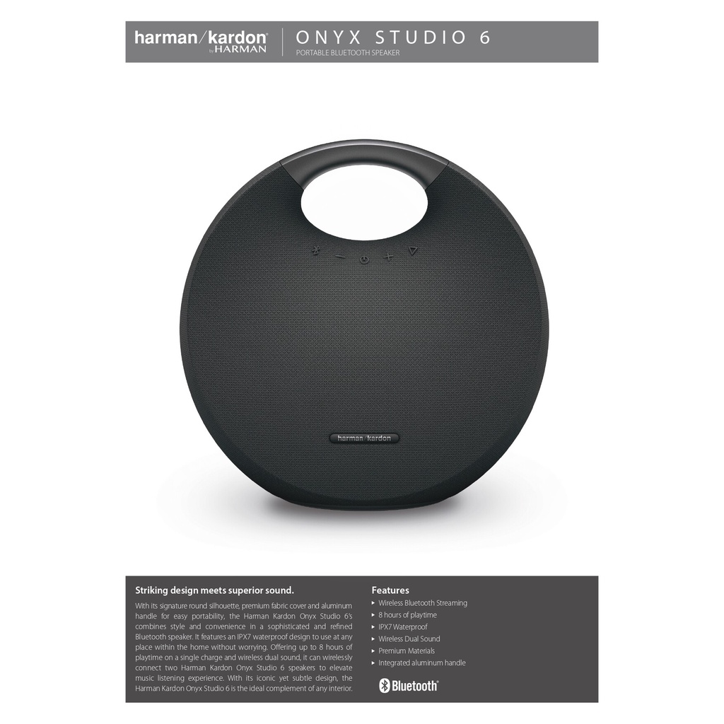 Harman Kardon Onyx Studio 6 Portable Bluetooth Speaker รับประกันศูนย์ไทย 1 ปี