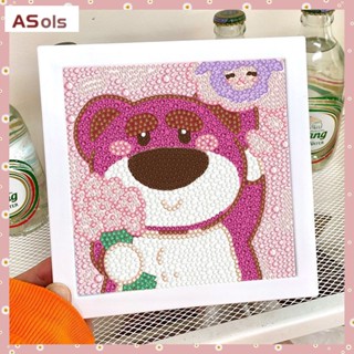 [ASols] ภาพวาดเพชร DIYภาพวาดปักเพชร รูปการ์ตูนหมีสตรอเบอร์รี่ แฮนด์เมด diy ของเล่นเสริมการเรียนรู้ สําหรับแฟนสาว