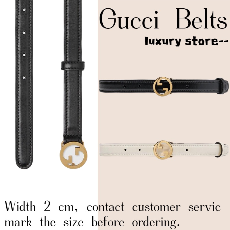 กุชชี่  Gucci ✨ Gucci Blondie series เข็มขัดแคบ/เข็มขัดผู้หญิง/กว้าง 2 ซม./ล่าสุด/ของแท้