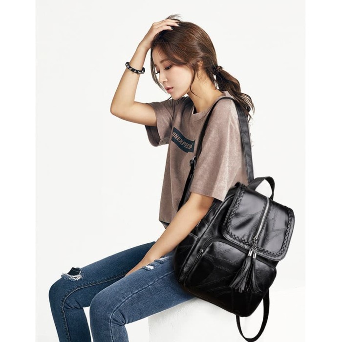 กระเป๋าสตรี BP43 เกาหลี PU หนังผู้หญิงกระเป๋าเป้สะพายหลังฤดูร้อนเยาวชนผู้หญิงกระเป๋าเป้สะพายหลัง SCH