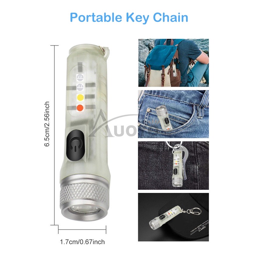 CRX MINI ONE SE แม็กซ์ การตรวจหาสารฟอกสีฟันเรืองแสง 400 ลูเมน ไฟฉายพวงกุญแจพลาสติกทนทาน M-300 - รูปที่ 5