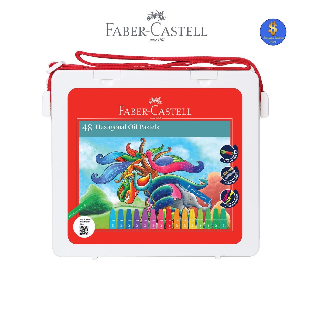 Faber Castell น้ํามันหกเหลี่ยม สีพาสเทล 48 สี - เครยอน Faber Castell 48 สี