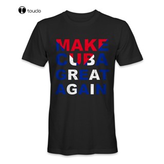 เสื้อคนอ้วนผญ ทําให้คิวบายิ่งใหญ่อีกครั้ง! เสื้อยืดคันทรี่ผ้าฝ้ายเสื้อยืด Unisex
