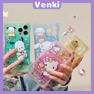 VENKI - Case For iPhone 14 Pro Max Soft TPU Clear Case Snack Case Cartoon Cute Camera Protection Airbag Shockproof For iPhone 14 13 12 11 Plus Pro Max 7 Plus X XR