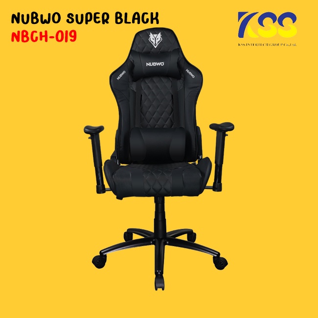 GAMING CHAIR (เก้าอี้เกมมิ่ง) NUBWO GAMING CH-019 (NBCH019) SUPER BLACK (สินค้าต้องประกอบก่อนใช้งาน)