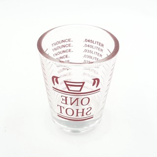 แก้วตวงหนึ่งช็อต One shot สเกลสีแดง 45 ml รหัส 2291