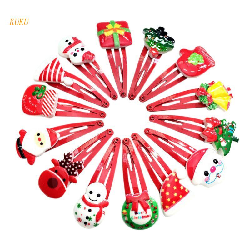1Pc Women Girls Cartoon Christmas Hairpins Snowman Hair Clips Randomly Send