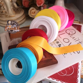 1inch 1pcs ริบบิ้น ผ้าซาติน ริบบิ้น สีขาว satin ribbon ขนาดเล็ก กว้าง 1 นิ้ว (ตัดแบ่งจากม้วน ตัดยาว 540cm)