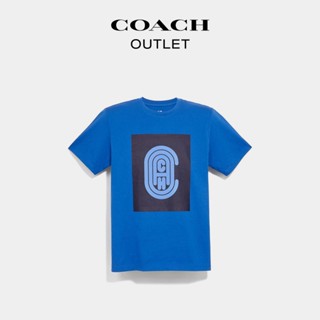 เสื้อยืดแขนสั้นลําลอง พิมพ์ลาย TEE COACHI ขนาดใหญ่ และป้ายแท็ก แบบเรียบง่าย แฟชั่นคู่รัก สําหรับผู้ชาย และผู้หญิง 025