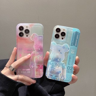 เคสป้องกันโทรศัพท์มือถือ ลาย Bearbrick ดอกไม้ หมี สตรีท สําหรับ iphone 14 Pro Max i14 plus 13 Pro Max i13 13pro 11 Pro Max i11 12Pro 12 Pro Max