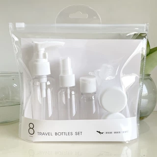 Specialthing (เซ็ต 8 ชิ้น) ขวดสเปรย์ ขวดปั้ม ขวดแบ่งครีม แบบพกพา มาพร้อมถุงซิปในตัว ขวดแบ่งน้ำหอม ขวดแบ่งแอลกอฮอล์