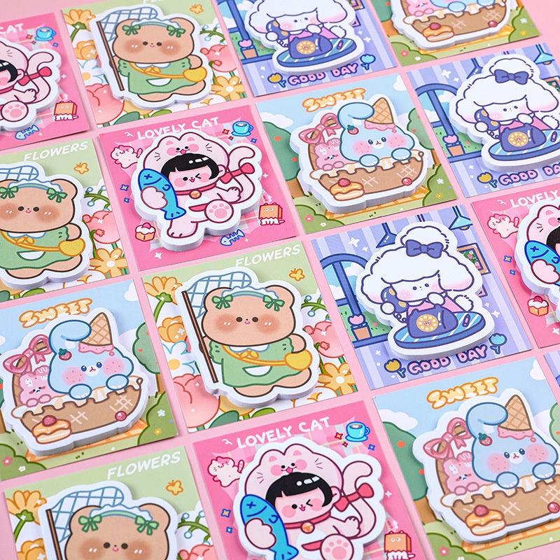 กระดาษโน๊ต ลายการ์ตูนน่ารัก สําหรับนักเรียนหญิง