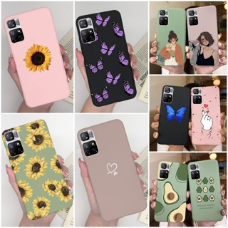 เคสโทรศัพท์มือถือ ซิลิโคนนุ่ม ลายอะโวคาโด ผีเสื้อ หัวใจ สําหรับ Xiaomi Redmi Note 11S 5G Poco m4 pro 5G