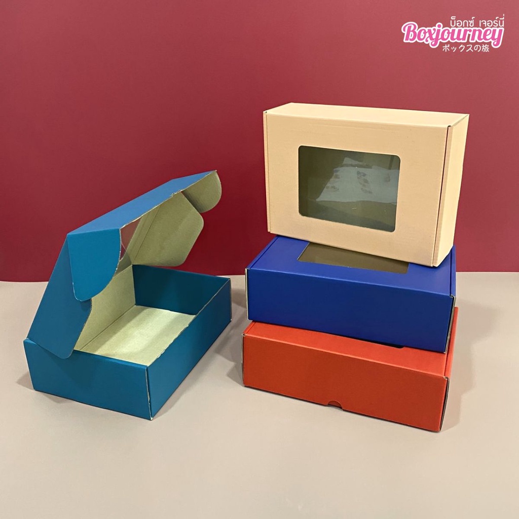 Boxjourney علب كرتون مموج بنافذة 17×25×9 سم (20 علبة) — صورة 2