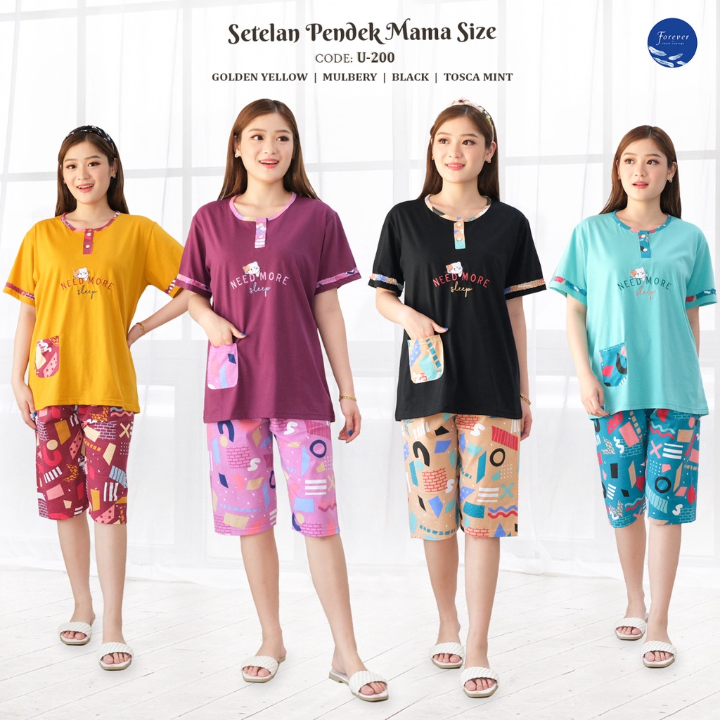 Rm016 Callista ชุดนอนเสื้อยืดแขนสั้น ลายแบรนด์ Mamasize Forever Sweet สําหรับผู้หญิง