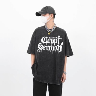 เสื้อยืดผู้ชายโอเวอร์ไซส์ crypt sermon เกาหลี ฮิต