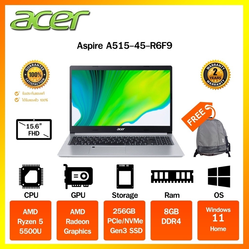 Notebook(โน๊ตบุ๊ค) Acer ASPIRE 5 A515-45-R6F9