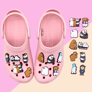 จี้การ์ตูนหมีแพนด้า We Bare Bears Jibitz Crocs น่ารัก เครื่องประดับ สําหรับผู้หญิง