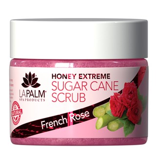 LA PALM HONEY EXTREME SUGAR CANE SCRUB FRENCH ROSE 340 g ของแท้!! / SCRUB สครับผิวกาย