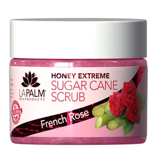 LA PALM HONEY EXTREME SUGAR CANE SCRUB FRENCH ROSE 340 g ของแท้!! / SCRUB สครับผิวกาย