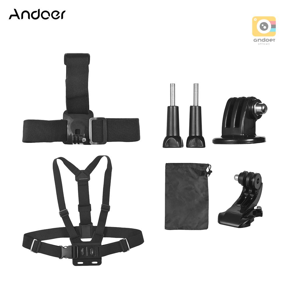 Andoer 7 In 1 Outdoor Sports Action Camera Accessories Mount Kit for 7 6/5 Xiaomi Yi SJCAM AKASO