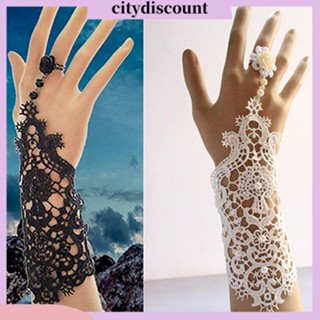 &lt;citydiscount&gt;  สร้อยข้อมือประดับไข่มุกและลูกไม้ faux