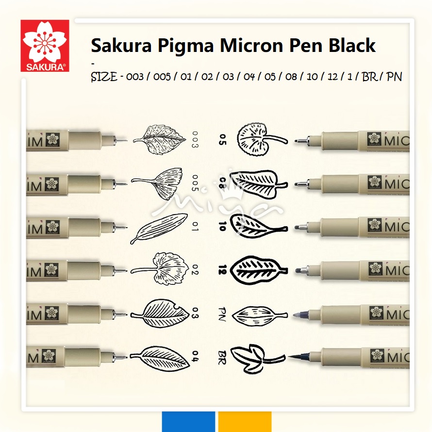 9PCS SAKURA Pigma Micron Fineliner Pens Set - Archival Colored Ink