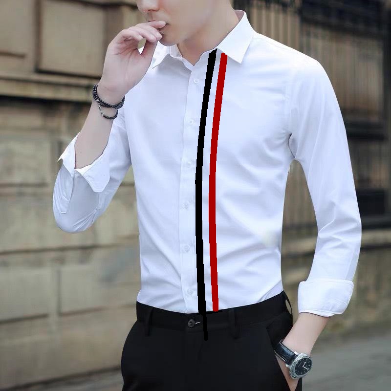 เสื้อเชิ้ตผู้ชาย NATIONAL แขนยาว กระดุมบุคลิกภาพ ผ้านุ่ม ผ้าเย็น SIZE M -6XL จาก 40-90KG