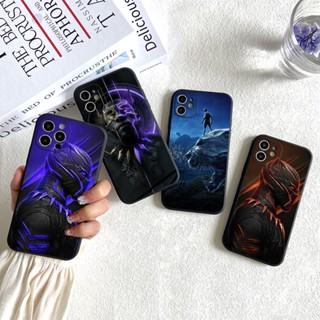 เคสโทรศัพท์มือถือ TPU แบบนิ่ม ป้องกันเลนส์กล้อง กันกระแทก ลายมาร์เวล ฮีโร่ Black Panther สําหรับ Apple iphone 14 Plus 13 12 11 Pro Max