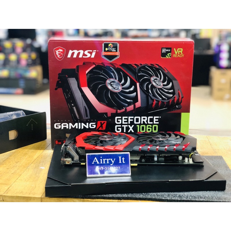 การ์ดจอ VGA msi gamming x Gtx 1060 6gb ocพัดลม RGB มือ2