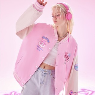 พร้อมส่ง L - Unifree x Carebears Pink Jacket Y2K แจ็คเก็ตแคร์แบร์ เสื้อเบสบอลแคร์แบร์ ชมพูพาสเทล สินค้าลิขสิทธิ์แท้ 100%